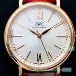 Swiss Replica IWC Portofino Ladies Watch Rose Gold White Dial